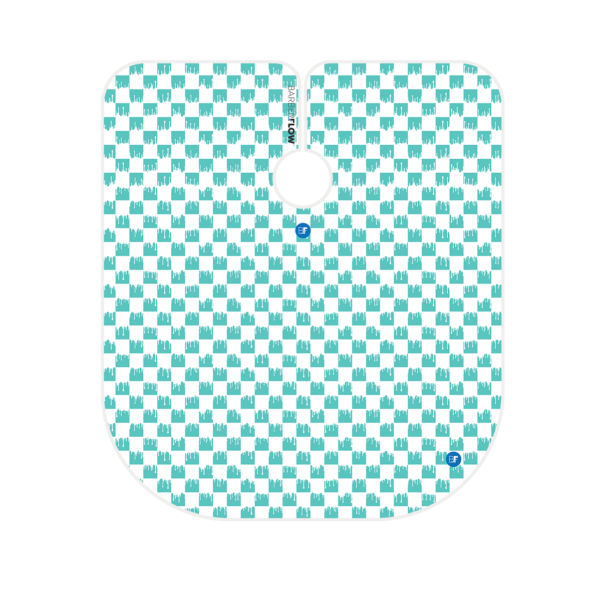 Barber Flow Dripped Checker Cape - Turquoise