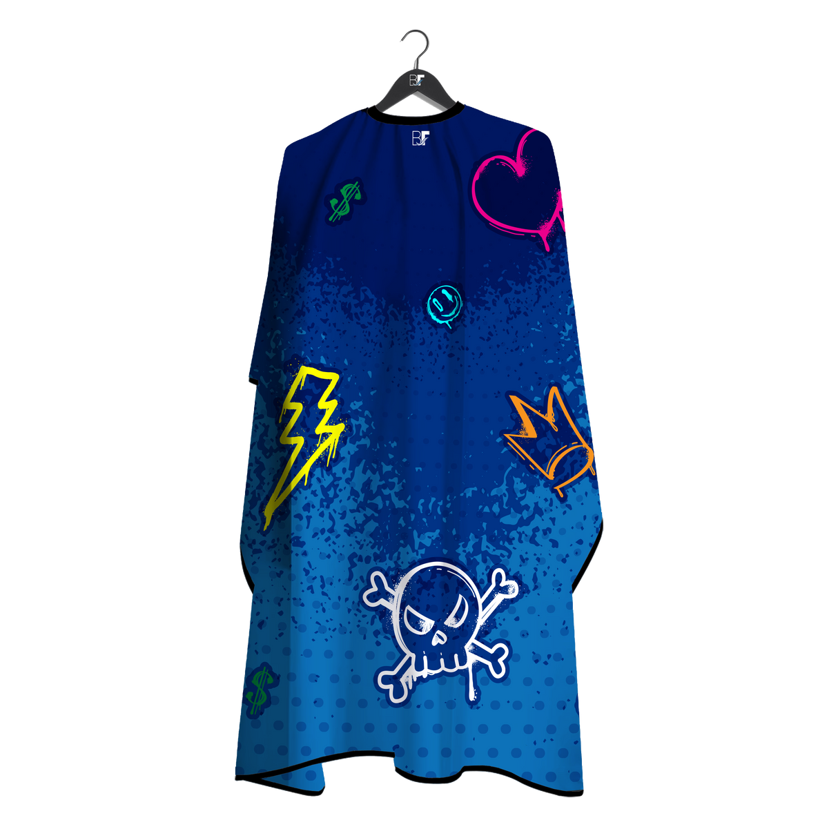 Barber Flow Graffiti Cape - Blue