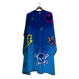 Barber Flow Graffiti Cape - Blue