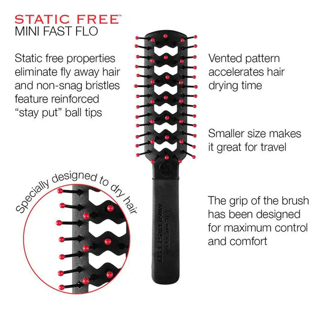 Cricket Static Free Mini Fast Flo Vent Brush