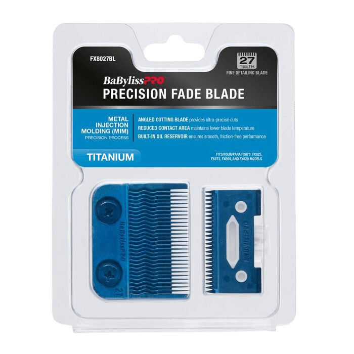 BabylissPro Blue Titanium Metal-Injection Molded (MIM) Precision Fade Blade (27 TEETH)