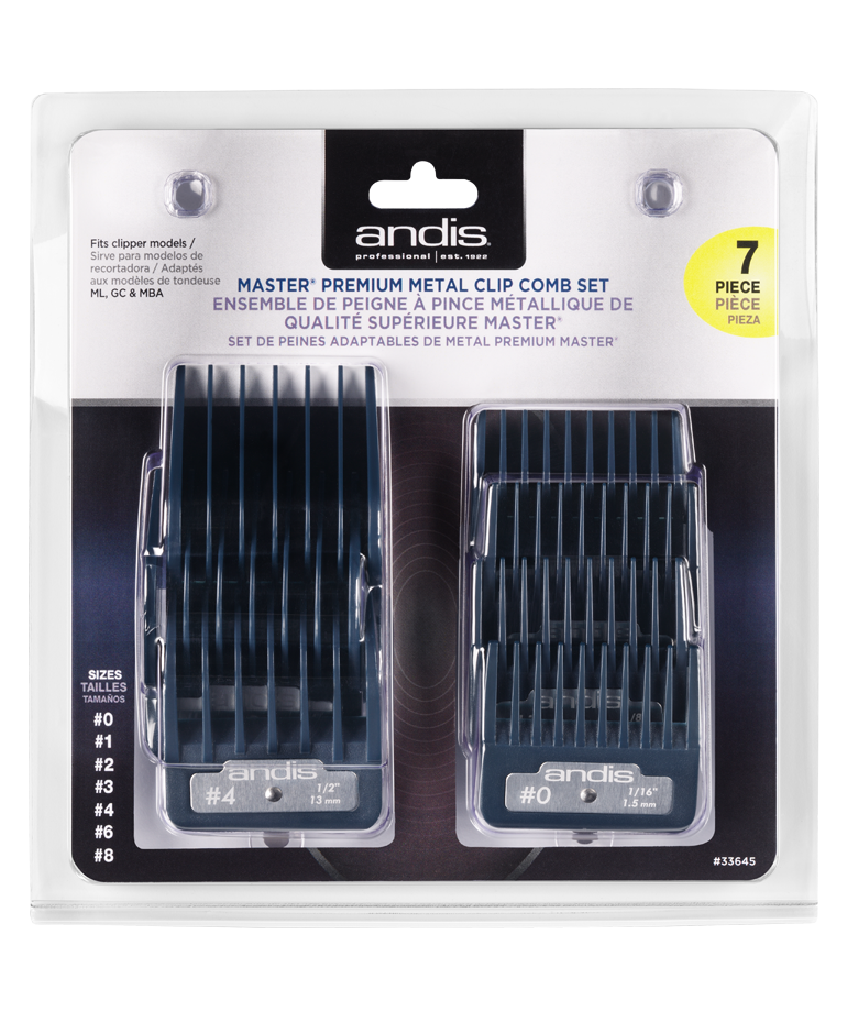 Andis Master Premium Metal Clip Comb Set Empire Barber Supply